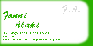 fanni alapi business card